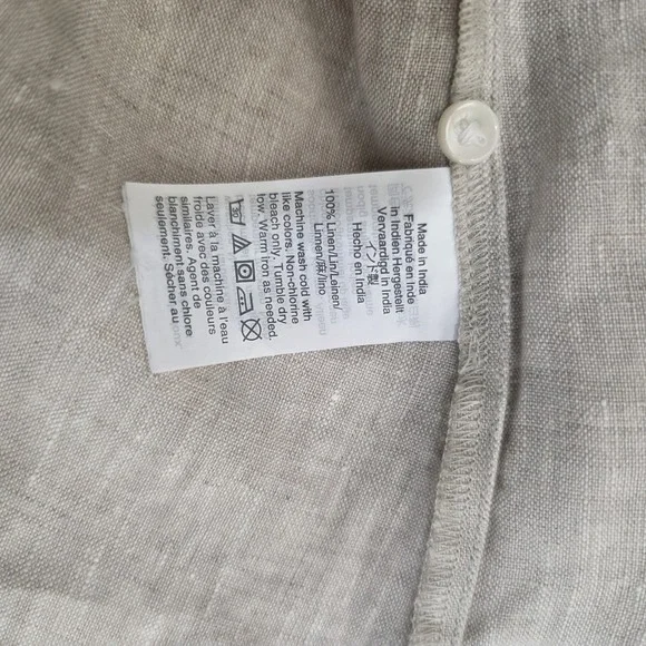 J.Crew Slim Fit Perfect Shirt Baird McNutt Irish Linen Oatmeal Tan Size 12 - Picture 7 of 7